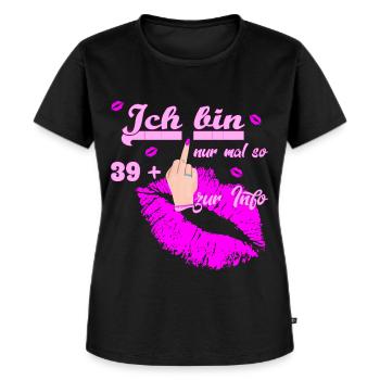 Zum 40. Geburtstag Damen 39 + - Frauen Premium Bio T-Shirt - Schwarz - Vorne - Selfina (174cm)