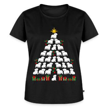 Weihnachtsbaum Bolonka Zwetna Weihnachten - Frauen Premium Bio T-Shirt - Schwarz - Vorne - Selfina (174cm)