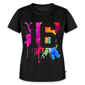 16 JAHRE 16. GEBURTSTAG - Frauen Premium Bio T-Shirt - Schwarz - Vorne - Selfina (174cm)