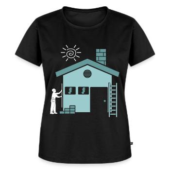 Hausbauer Häuslebauer Haus Bauen - Frauen Premium Bio T-Shirt - Schwarz - Vorne - Selfina (174cm)