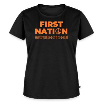 first nation indigen USA - Frauen Premium Bio T-Shirt - Schwarz - Vorne - Selfina (174cm)