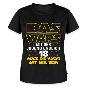 Das Wars Endlich 18 Möge Macht Mit Mir Sein - Frauen Premium Bio T-Shirt - Schwarz - Vorne - Selfina (174cm)