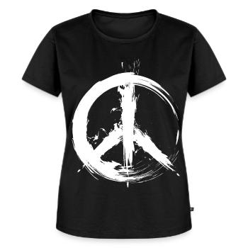 Hippy Peace Symbol Hippie Frieden Freiheit Liebe - Frauen Premium Bio T-Shirt - Schwarz - Vorne - Selfina (174cm)