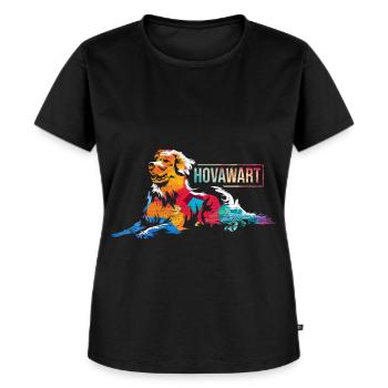 Furchtloser Hovawart Schutzhund - Frauen Premium Bio T-Shirt - Schwarz - Vorne - Selfina (174cm)