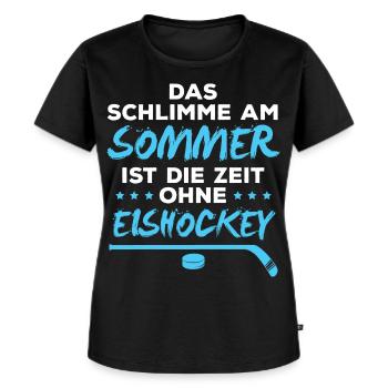 Eishockey im Sommer - Schlimm ohne Eis - Frauen Premium Bio T-Shirt - Schwarz - Vorne - Selfina (174cm)
