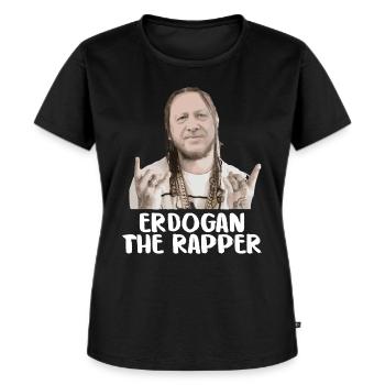 Spöttischer Erdogan Rapdiktator - Frauen Premium Bio T-Shirt - Schwarz - Vorne - Selfina (174cm)