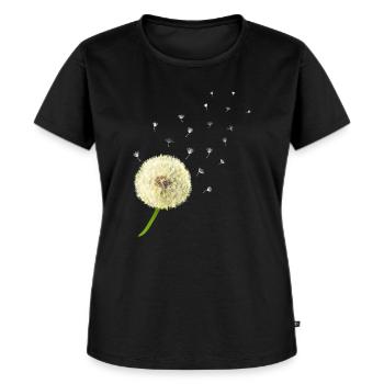 Pusteblume wünsch dir was - Frauen Premium Bio T-Shirt - Schwarz - Vorne - Selfina (174cm)