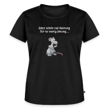 Ganz schön viel Meinung für so wenig Ahnung... - Frauen Premium Bio T-Shirt - Schwarz - Vorne - Selfina (174cm)
