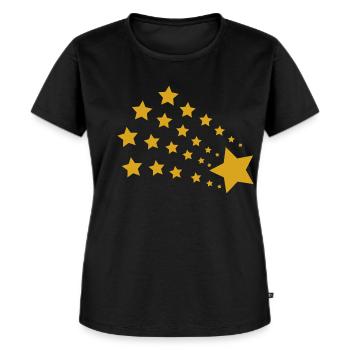 Stern Sterne - Frauen Premium Bio T-Shirt - Schwarz - Vorne - Selfina (174cm)