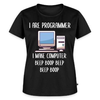 I Are Programmer Programming - Frauen Premium Bio T-Shirt - Schwarz - Vorne - Selfina (174cm)