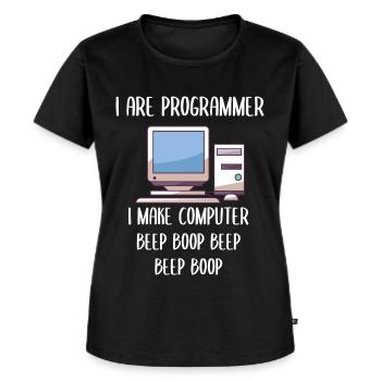 I Are Programmer Programming - Frauen Premium Bio T-Shirt - Schwarz - Vorne - Selfina (174cm)