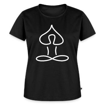 Yoga Shirt Yoga Vibes - Frauen Premium Bio T-Shirt - Schwarz - Vorne - Selfina (174cm)
