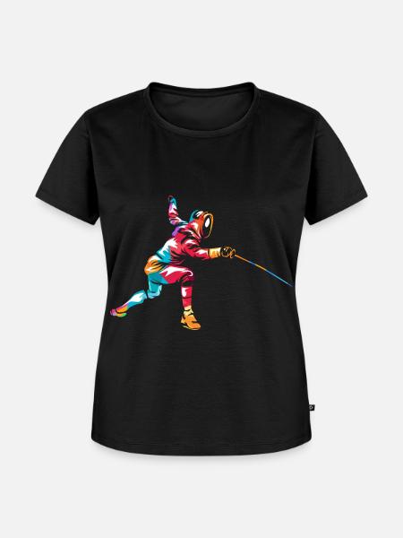 Rasender Degenfechter Turnierstart - Frauen Premium Bio T-Shirt - Schwarz