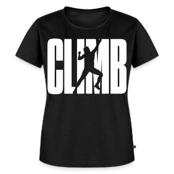 Klettern Berge Kletterer Bouldern Climbing - Frauen Premium Bio T-Shirt - Schwarz - Vorne - Selfina (174cm)