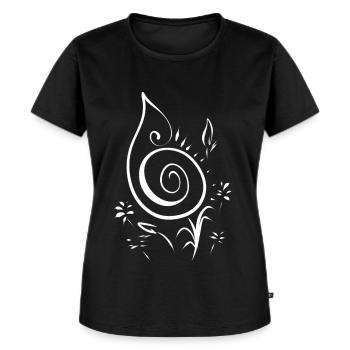 Musiknoten Blume Weiß Geschenk Musiker - Frauen Premium Bio T-Shirt - Schwarz - Vorne - Selfina (174cm)