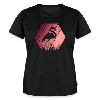 Flamingo - Frauen Premium Bio T-Shirt - Schwarz - Vorne - Selfina (174cm)