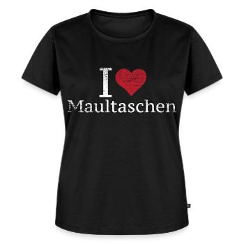 Schmackhafte Maultasche Hausmannskost - Frauen Premium Bio T-Shirt - Schwarz - Vorne - Selfina (174cm)