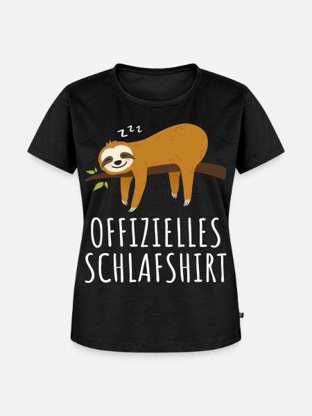 Offizielles Schlafshirt Schlafanzug Faultier - Frauen Premium Bio T-Shirt - Schwarz