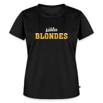 kühles Blondes - Frauen Premium Bio T-Shirt - Schwarz - Vorne - Selfina (174cm)