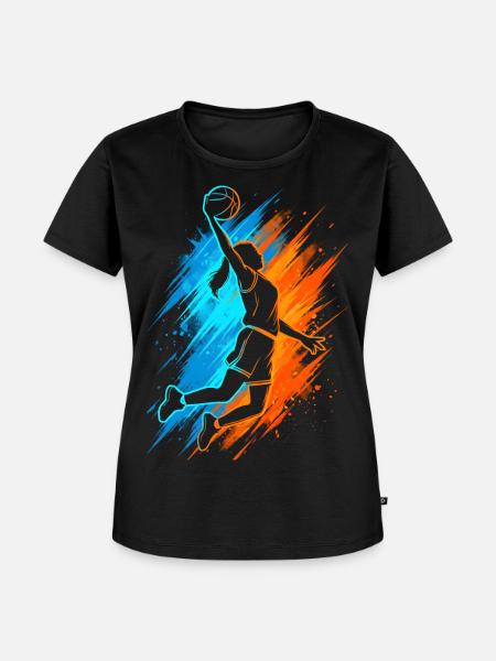 Basketball Damen Mädchen Basketballer Kinder - Frauen Premium Bio T-Shirt - Schwarz
