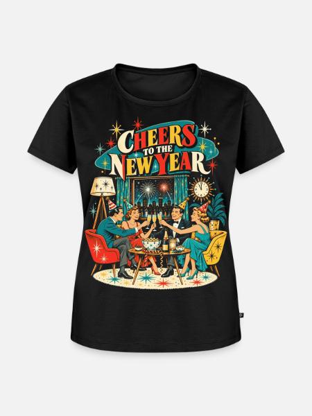 Cheers to the New Year - Frauen Premium Bio T-Shirt - Schwarz