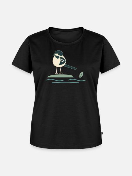 Bachstelze am Bach - Frauen Premium Bio T-Shirt - Schwarz