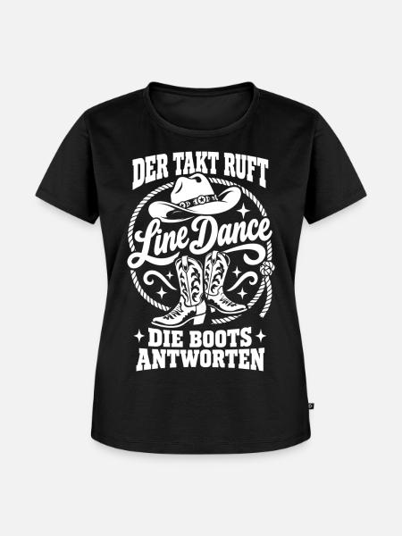 Der Takt ruft Line Dance - Frauen Premium Bio T-Shirt - Schwarz