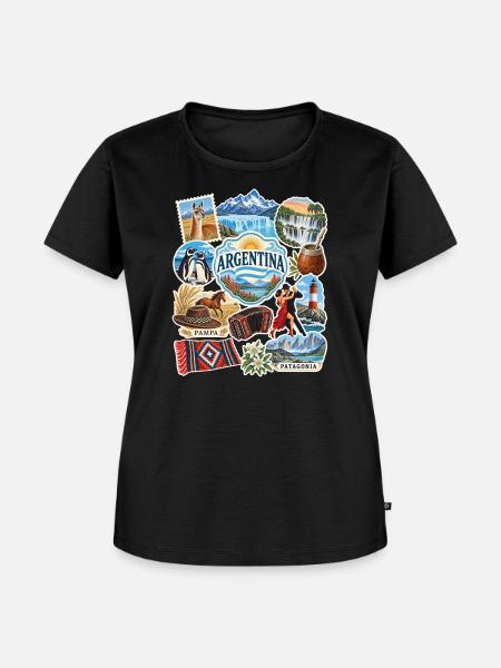 Argentinien Reisesticker - Frauen Premium Bio T-Shirt - Schwarz