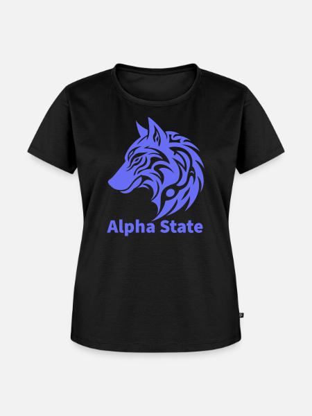 Alpha State Wolf-Emblem - Frauen Premium Bio T-Shirt - Schwarz