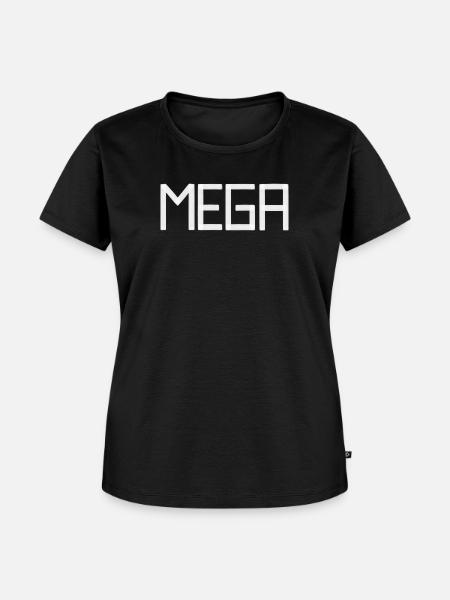 MEGA in Pinselstruktur - Frauen Premium Bio T-Shirt - Schwarz