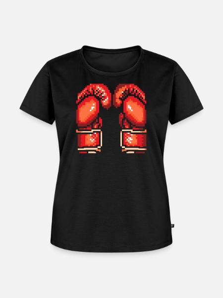 Boxhandschuhe Pixel Art - Frauen Premium Bio T-Shirt - Schwarz