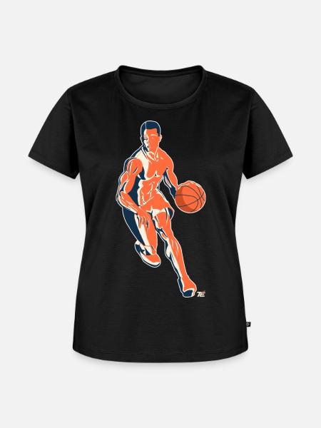 Basketballspieler beim Dribbeln – Retro Stil - Frauen Premium Bio T-Shirt - Schwarz