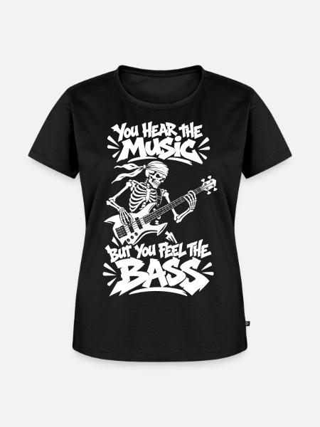 Feel The Bass - Frauen Premium Bio T-Shirt - Schwarz