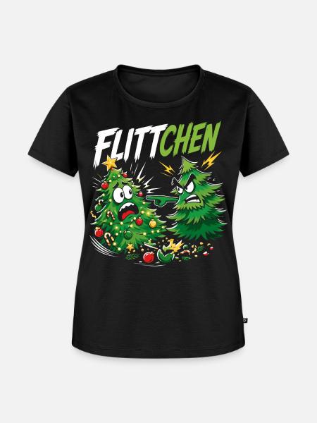Tannenbäume Lustig Flittchen Spruch - Frauen Premium Bio T-Shirt - Schwarz