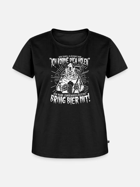 Bring Bier Mit! Bier Sensenmann - Frauen Premium Bio T-Shirt - Schwarz