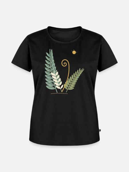 Entfaltende Waldfarne - Frauen Premium Bio T-Shirt - Schwarz