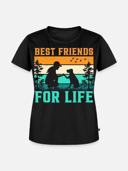 Beste Freunde Fürs Leben Hund - Frauen Premium Bio T-Shirt - Schwarz