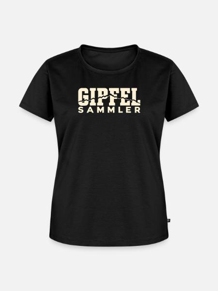 Gipfelsammler – Höhenprofil Retro - Frauen Premium Bio T-Shirt - Schwarz