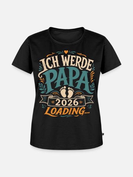 Ich werde Papa Werdender Vater - Frauen Premium Bio T-Shirt - Schwarz