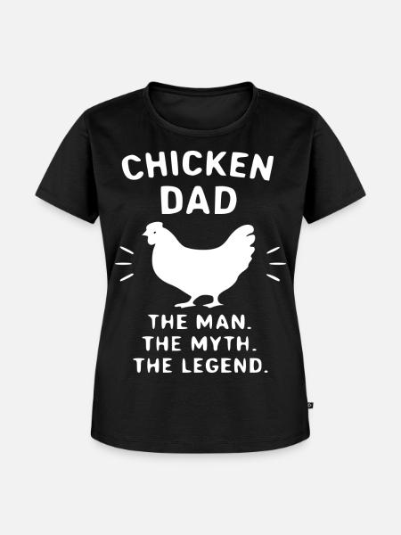 HuhnVater Legende Motiv - Frauen Premium Bio T-Shirt - Schwarz