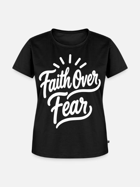 Glaube über Angst Christlicher Glaube - Frauen Premium Bio T-Shirt - Schwarz