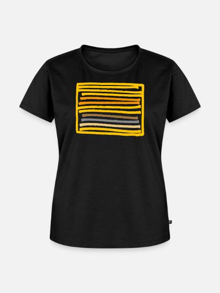 Rechteck Minimal Muster - Erdfarben - Frauen Premium Bio T-Shirt - Schwarz