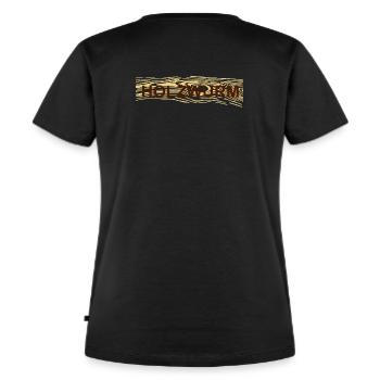 Holzwurm - Frauen Premium Bio T-Shirt - Schwarz - Hinten - Selfina (174cm)