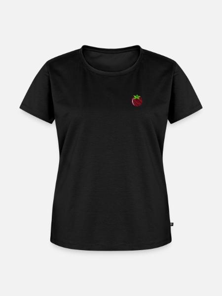 Tomate bestickt - Frauen Premium Bio T-Shirt - Schwarz