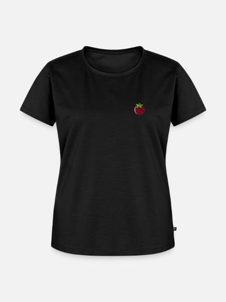 Tomate bestickt - Frauen Premium Bio T-Shirt - Schwarz