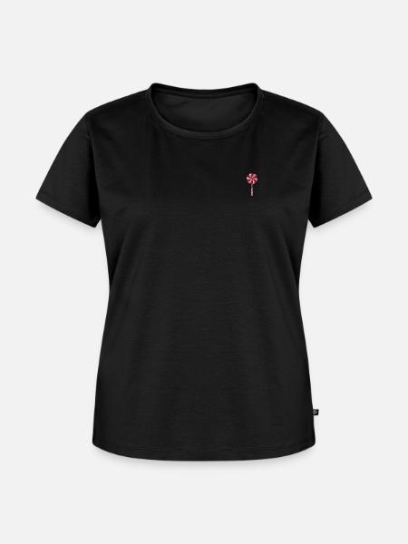 Lollipop bestickt - Frauen Premium Bio T-Shirt - Schwarz