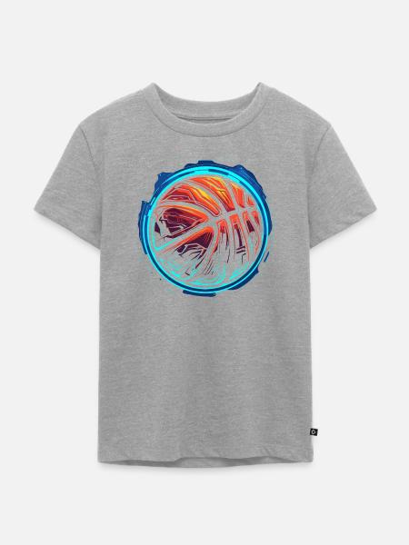 Basketball Ball Steamwave - Kinder Premium Bio T-Shirt - Grau meliert