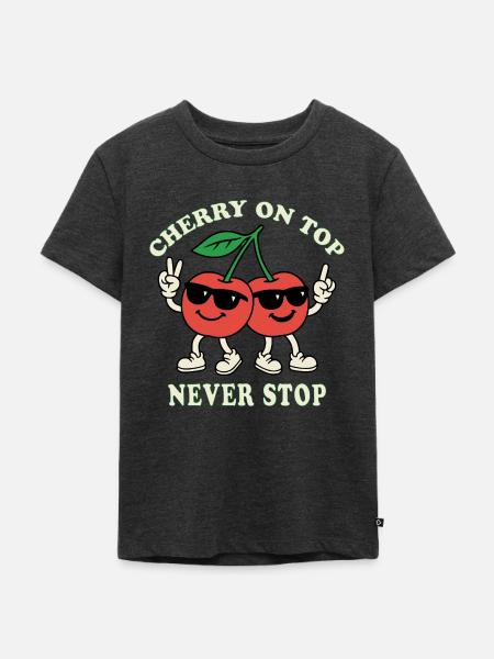 Cherry on top - Kinder Premium Bio T-Shirt - Anthrazit meliert
