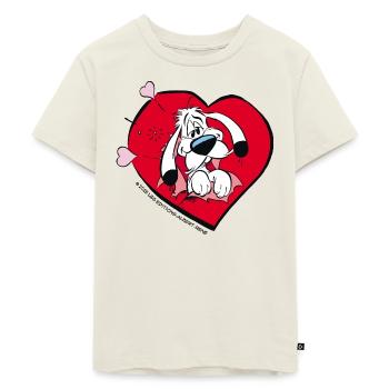 Asterix & Obelix - Idefix Mit Herz - Kinder Premium Bio T-Shirt - Naturweiß - Vorne - AI Model Kid Male (0cm)