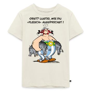 Obelix: Obst? Lustig wie du "Fleisch" aussprichst! - Kinder Premium Bio T-Shirt - Naturweiß - Vorne - AI Model Kid Male (0cm)